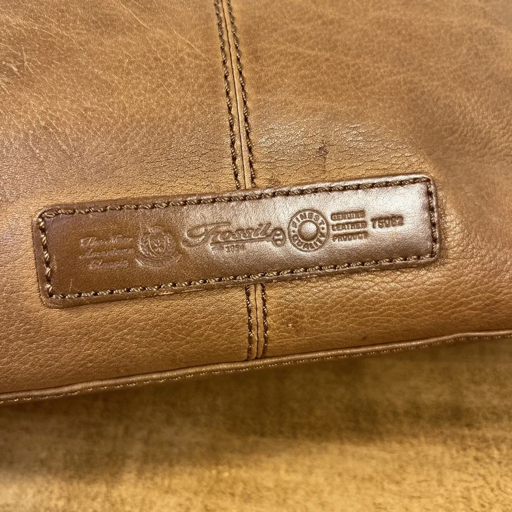 Vintage Fossil 1954 Genuine Leather Purse Shoulder Handbag Tan #75082